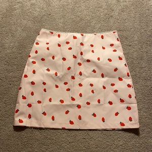 Strawberry Print Mini Straight Skirt